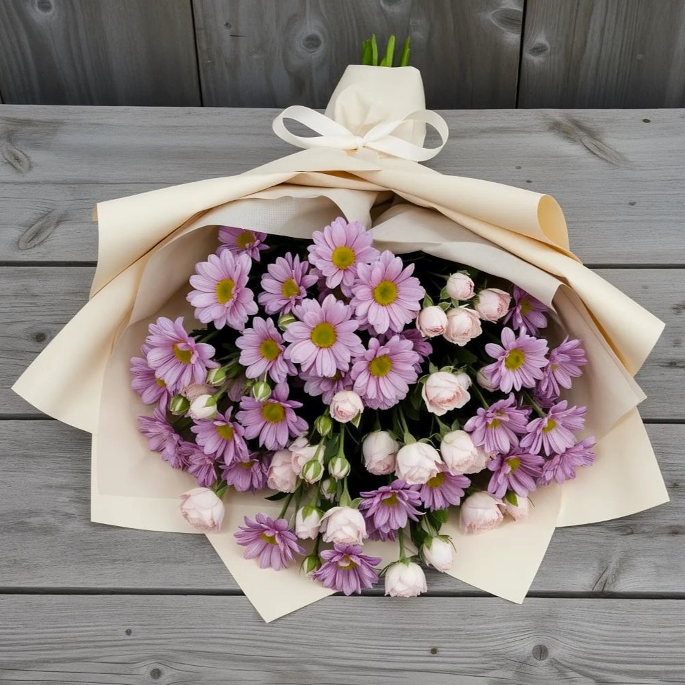 Букет цветов из: Розы и Хризантемы в Дербентской