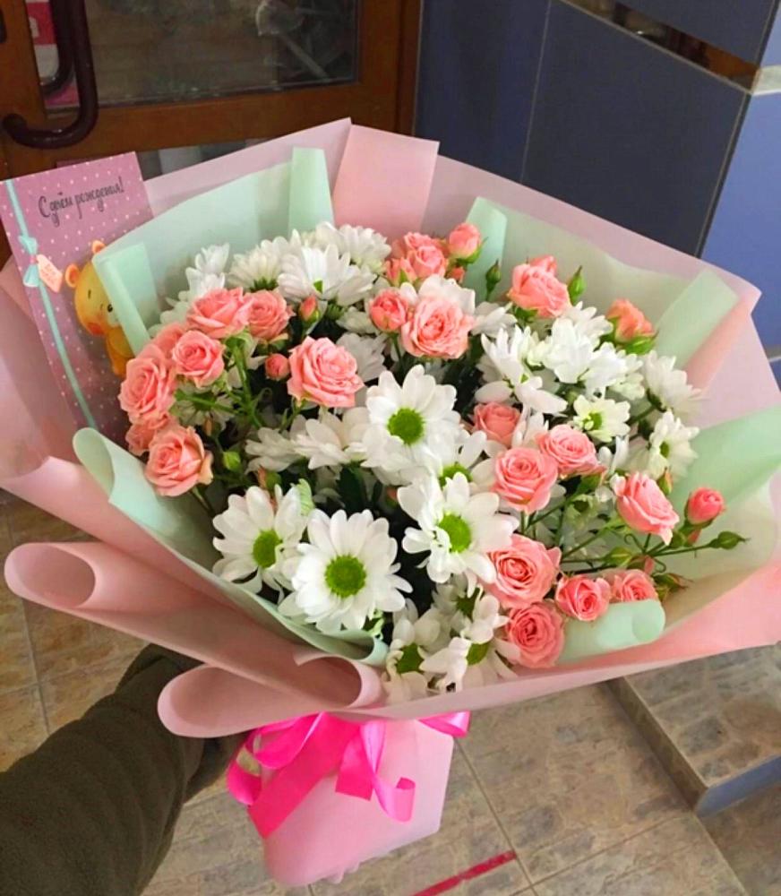 Букет цветов из: Розы и Хризантемы в Дербентской