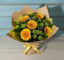Букет цветов из:  Герберы и Хризантемы в Дербентской
