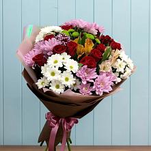 Букет цветов из:  Розы, Хризантемы и Альстромерии #REPLACE_PRED# Дербентской