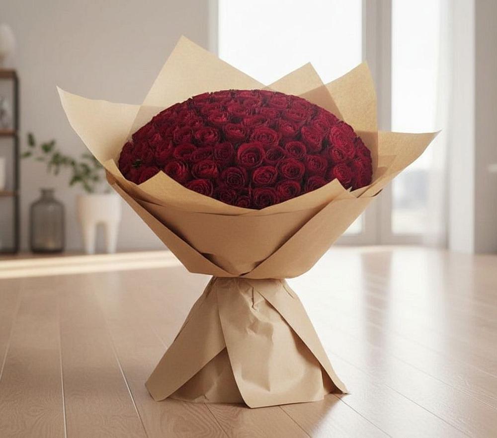 Букет 101 Красная роза в Дербентской