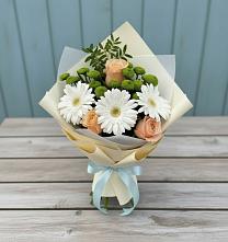 Букет цветов из:  Герберы, Розы и Хризантемы #REPLACE_PRED# Дербентской