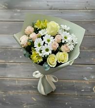 Букет цветов из:  Альстромерии, Розы и Хризантемы #REPLACE_PRED# Дербентской
